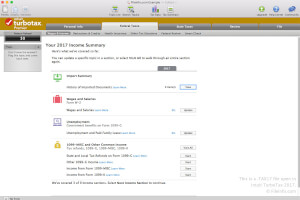 Captura de pantalla de un archivo .tax17 en Intuit TurboTax 2017